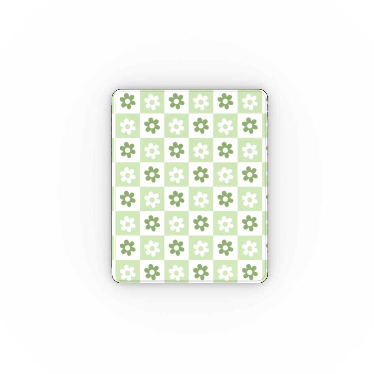 Green Brick Floral Apple iPad Case, 3D product render