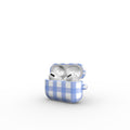 Light Blue Gingham Apple AirPods Tough Case, 3D product render