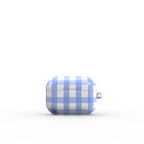 Light Blue Gingham Apple AirPods Tough Case, 3D product render
