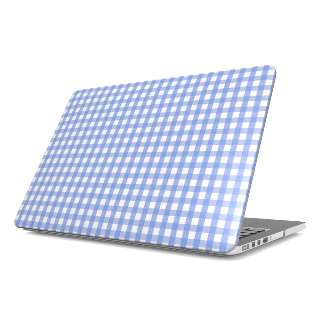 Light Blue Gingham MacBook Case, 3D product render