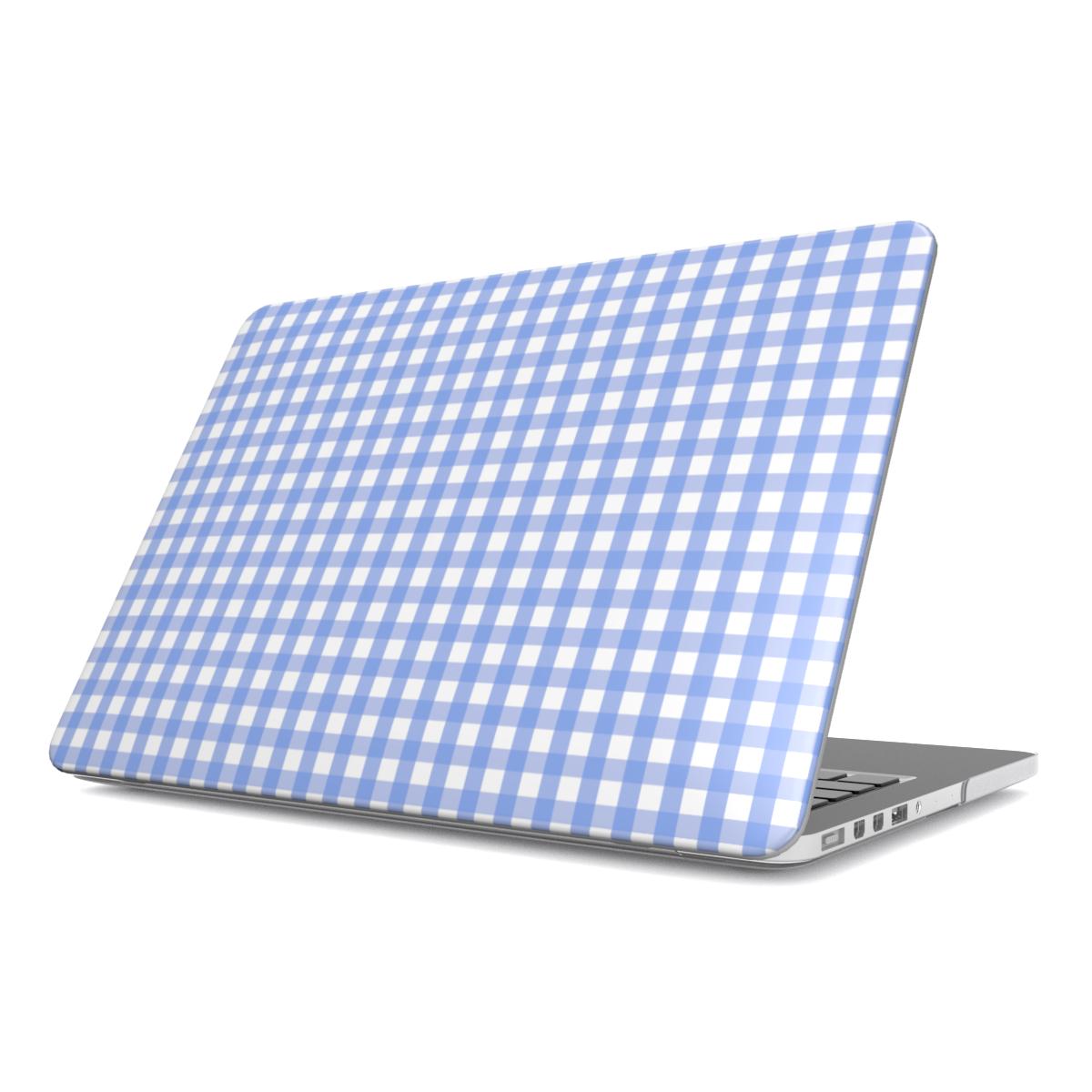 Light Blue Gingham MacBook Case, 3D product render