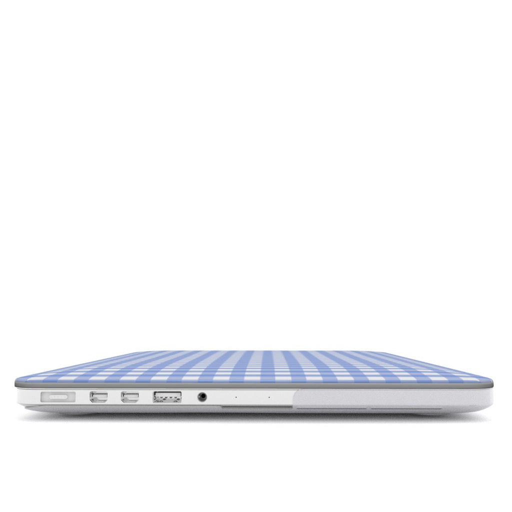 Light Blue Gingham MacBook Case, 3D product render