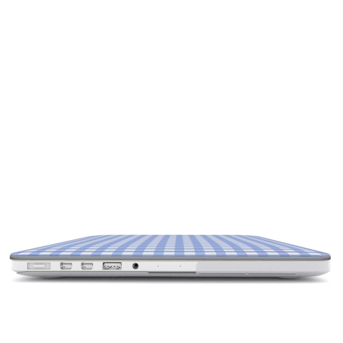 Light Blue Gingham MacBook Case, 3D product render