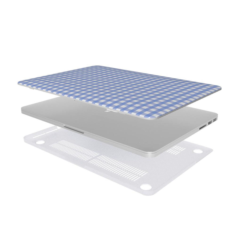 Light Blue Gingham MacBook Case, 3D product render
