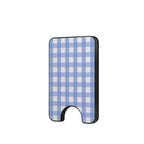 Light Blue Gingham Magnetic Wallet, 3D product render