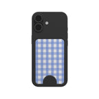 Light Blue Gingham Magnetic Wallet, 3D product render