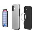 Light Blue Gingham Magnetic Wallet, 3D product render