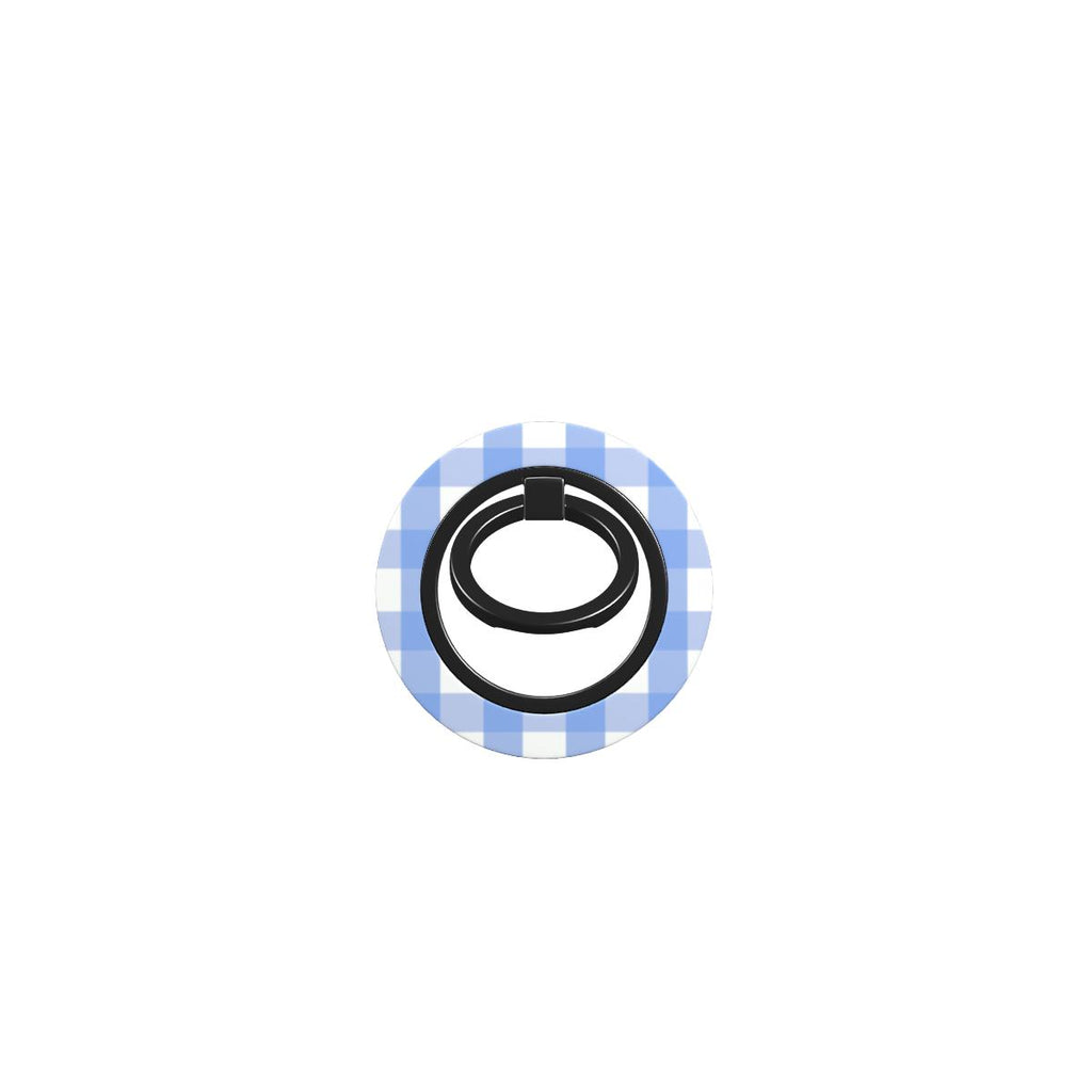 Light Blue Gingham Ring Holder, 3D product render