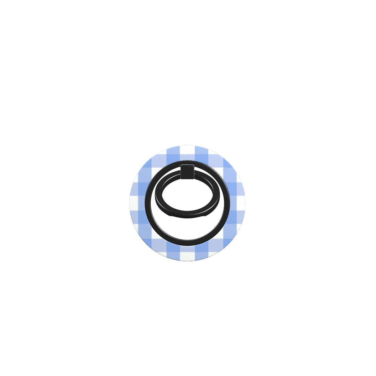 Light Blue Gingham Ring Holder, 3D product render