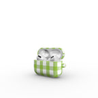 Light Green Gingham Apple AirPods Tough Case, 3D product render
