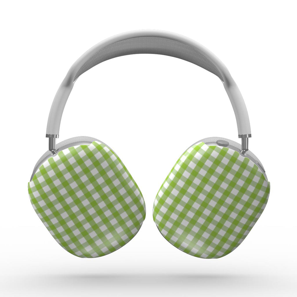 Light Green Gingham Apple AirPods Max Tough Case, 3D product render