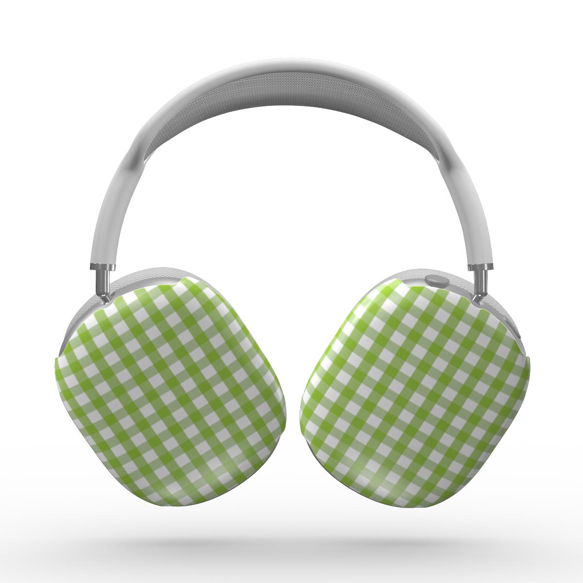 Light Green Gingham Apple AirPods Max Tough Case, 3D product render