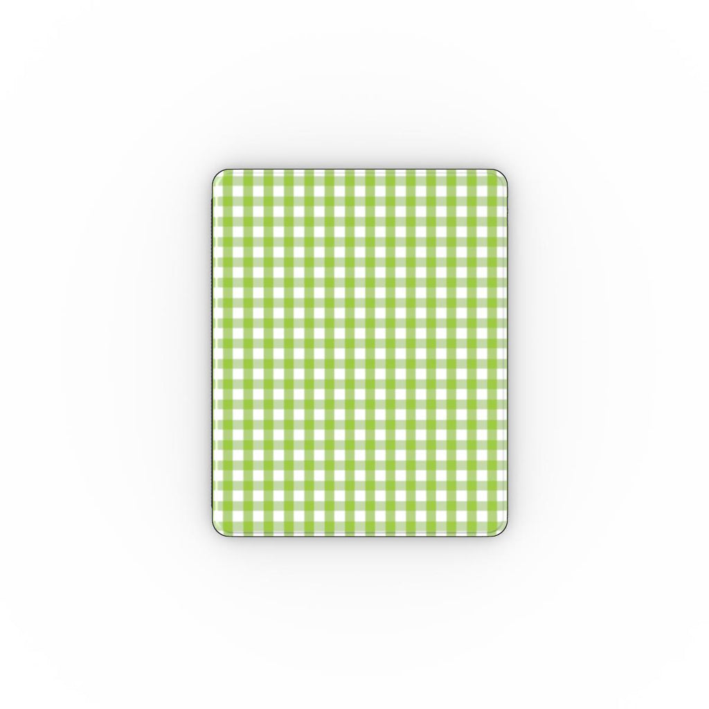 Light Green Gingham Apple iPad Case, 3D product render