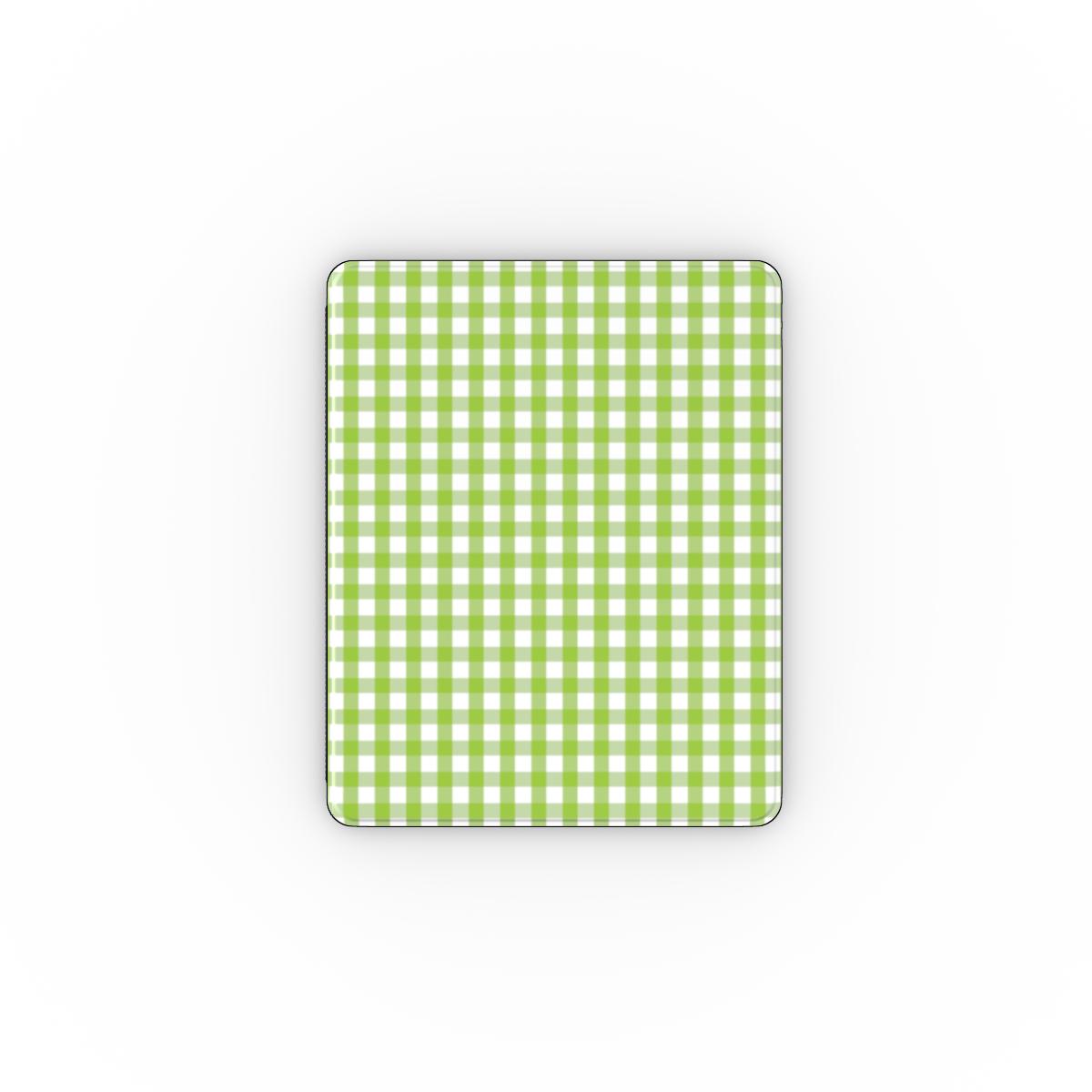 Light Green Gingham Apple iPad Case, 3D product render