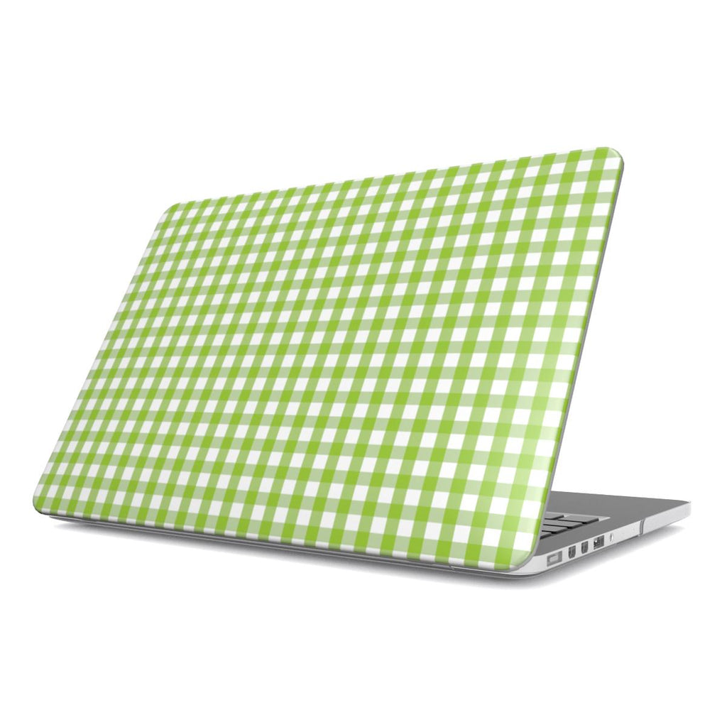 Light Green Gingham MacBook Case, 3D product render