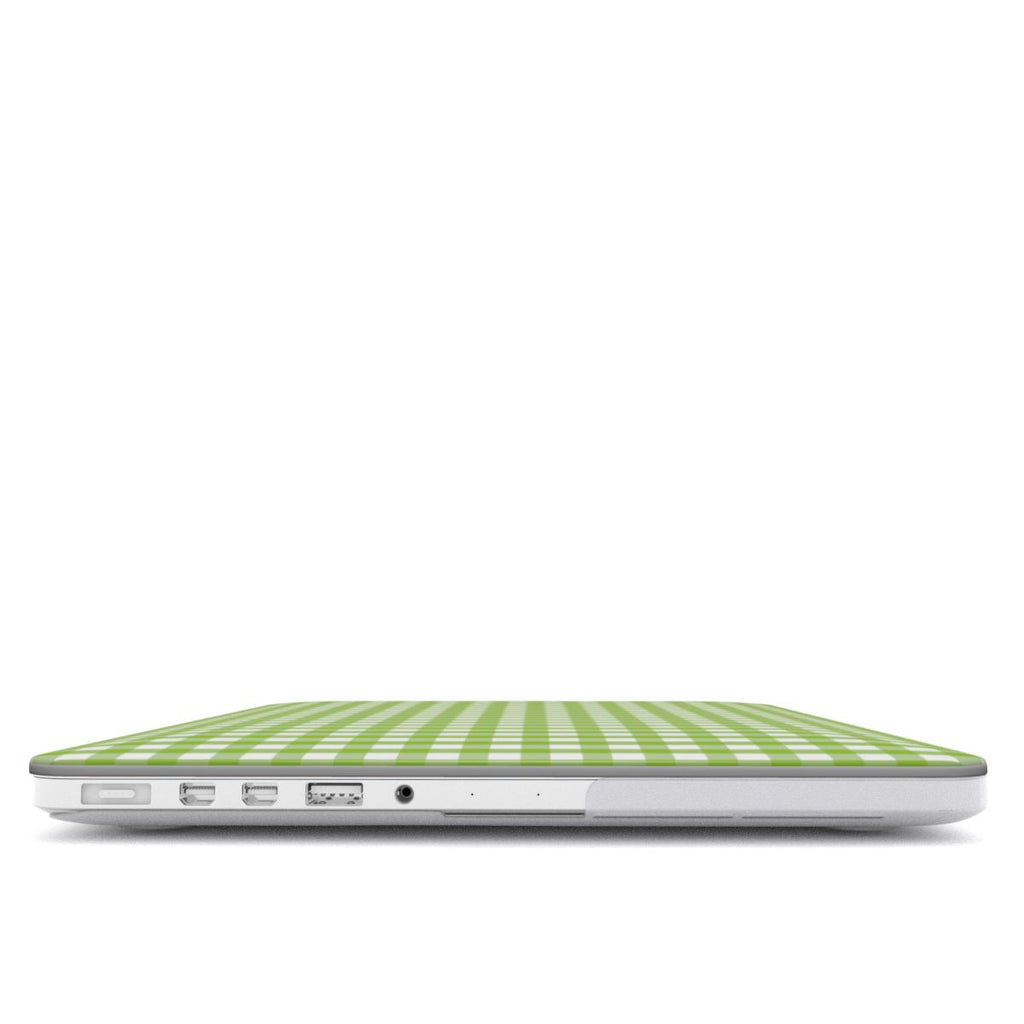 Light Green Gingham MacBook Case, 3D product render
