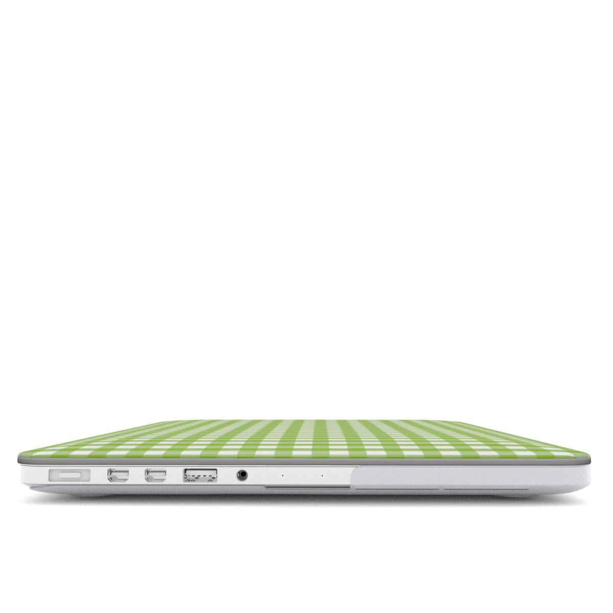 Light Green Gingham MacBook Case, 3D product render