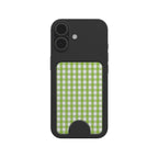 Light Green Gingham Magnetic Wallet, 3D product render