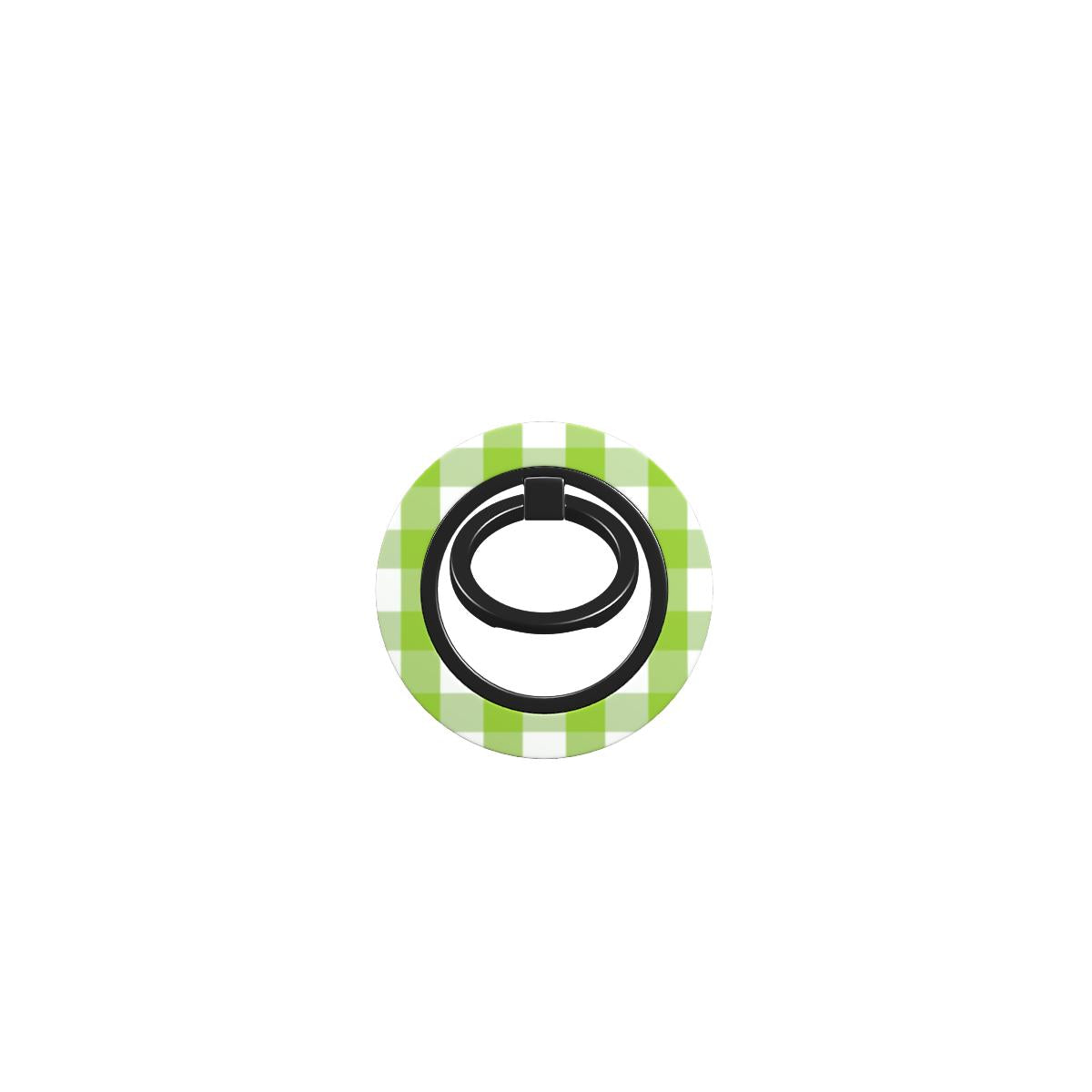 Light Green Gingham Ring Holder, 3D product render