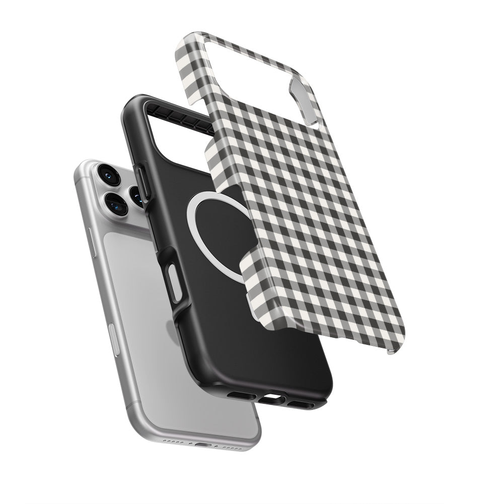 Charcoal Gingham MagSafe Tough Phone Case