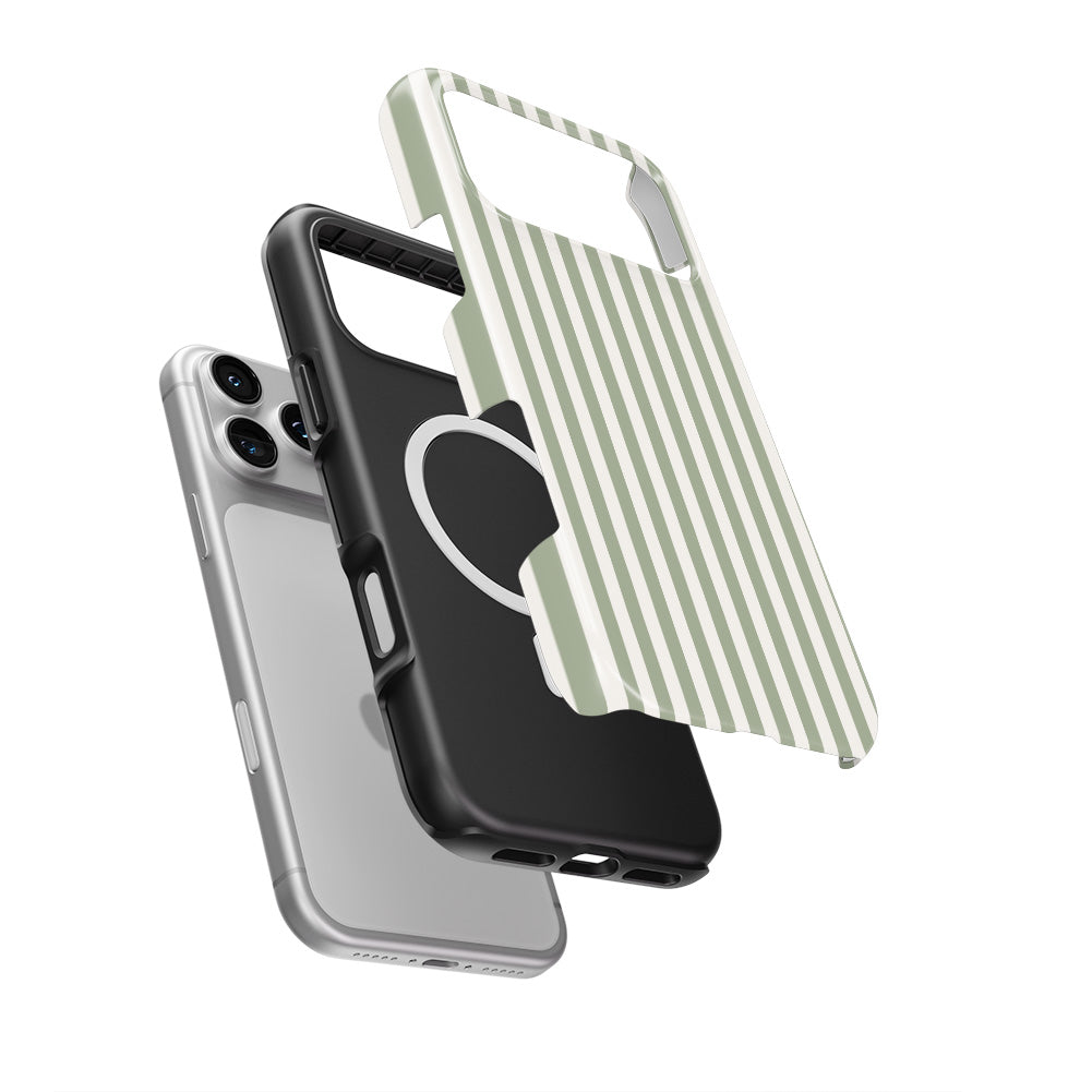 Sage Stripes MagSafe Tough Phone Case