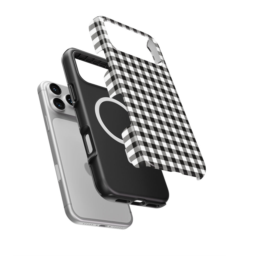 Blank and White Gingham MagSafe Tough Phone Case
