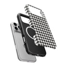 Blank and White Gingham MagSafe Tough Phone Case