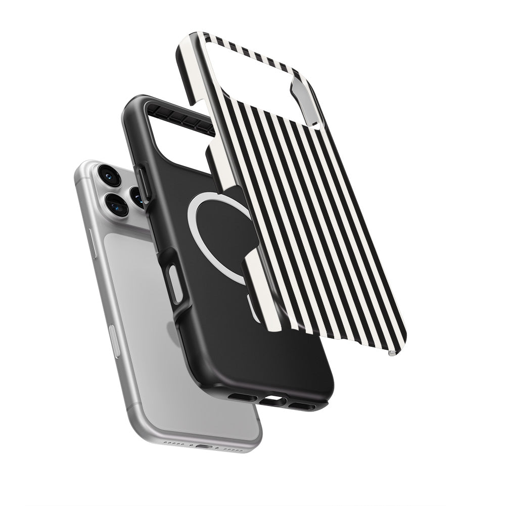 Black and White Stripes MagSafe Tough Phone Case