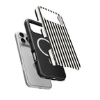 Black and White Stripes MagSafe Tough Phone Case