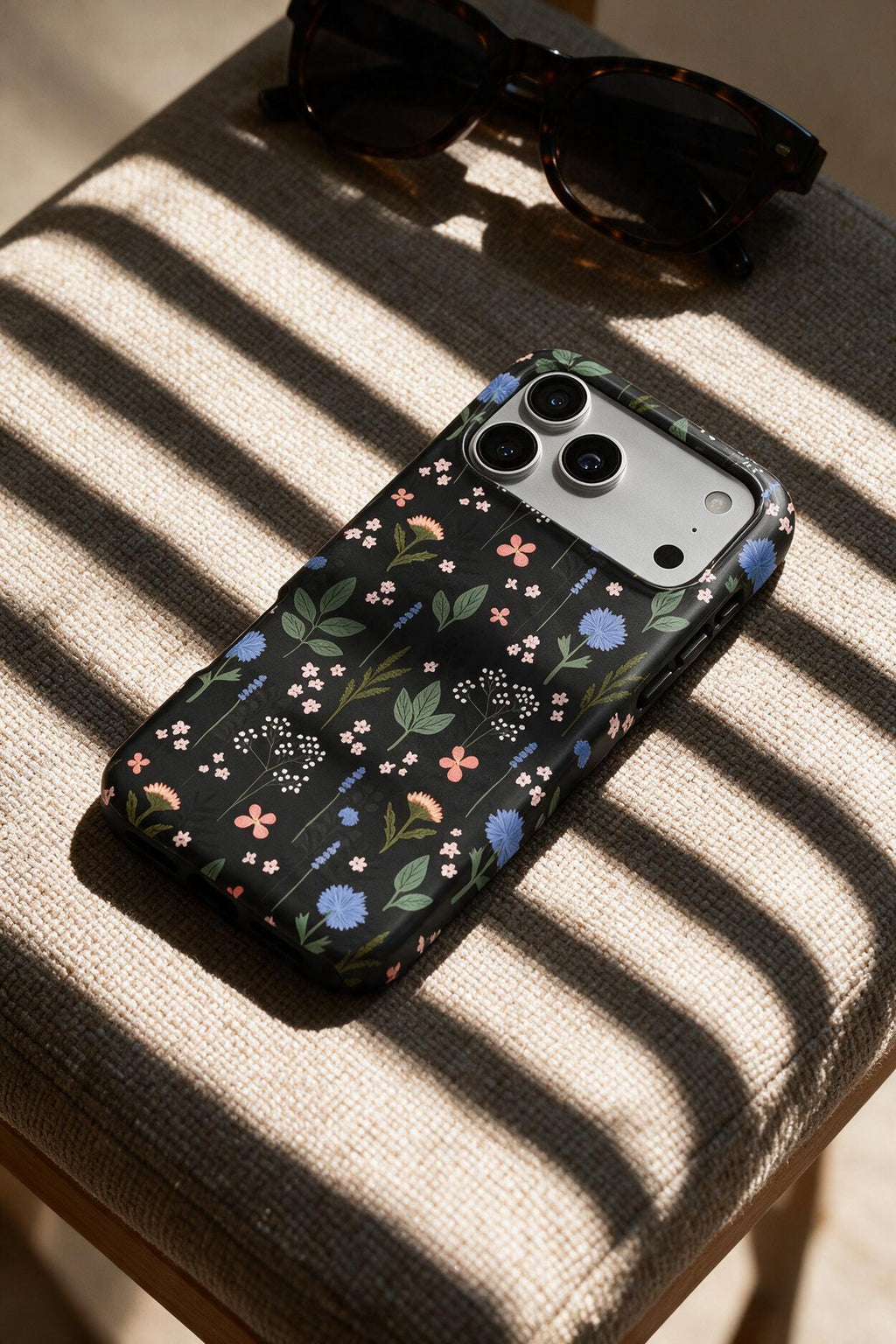 Charcoal Ditsy Floral Tough Phone Case