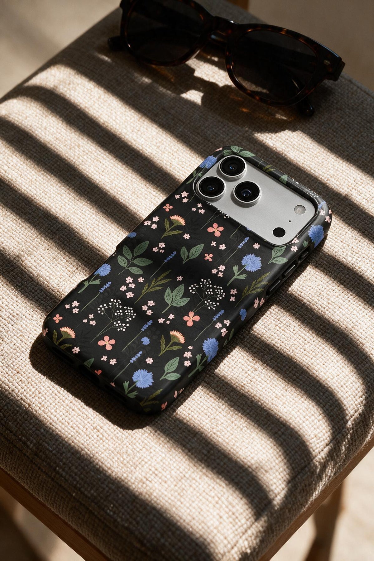 Charcoal Ditsy Floral Tough Phone Case