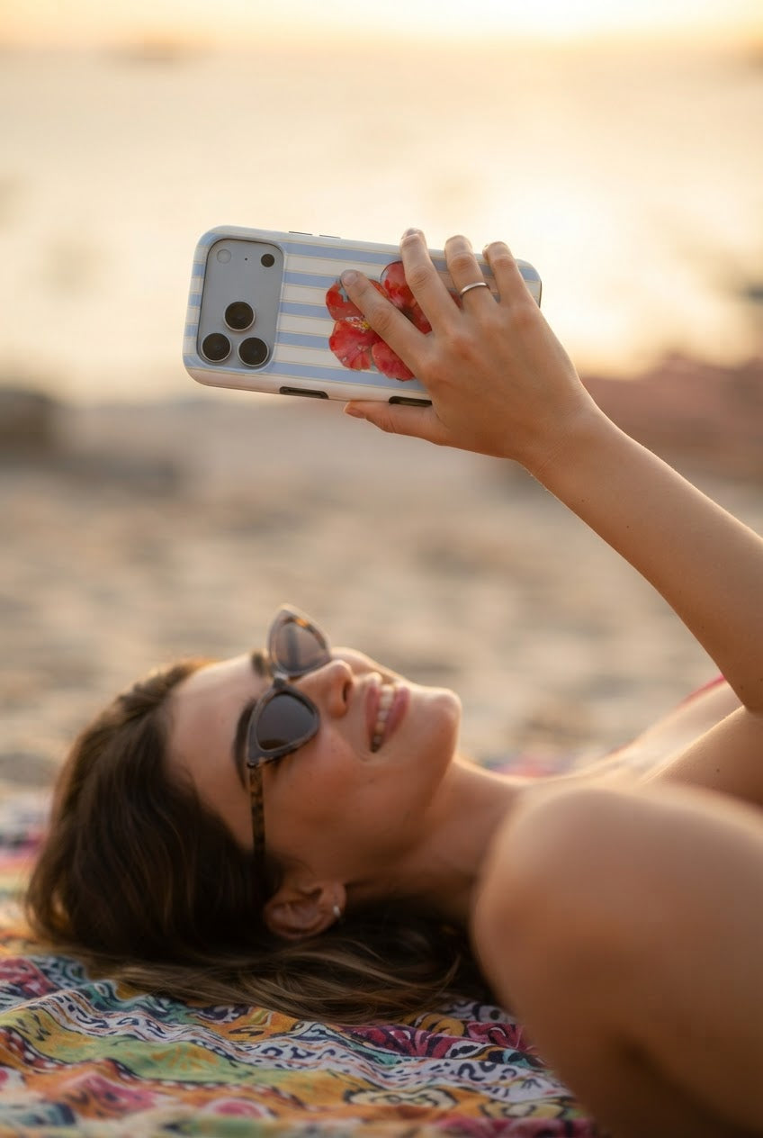 Sky Hibiscus Coastal Tough Phone Case