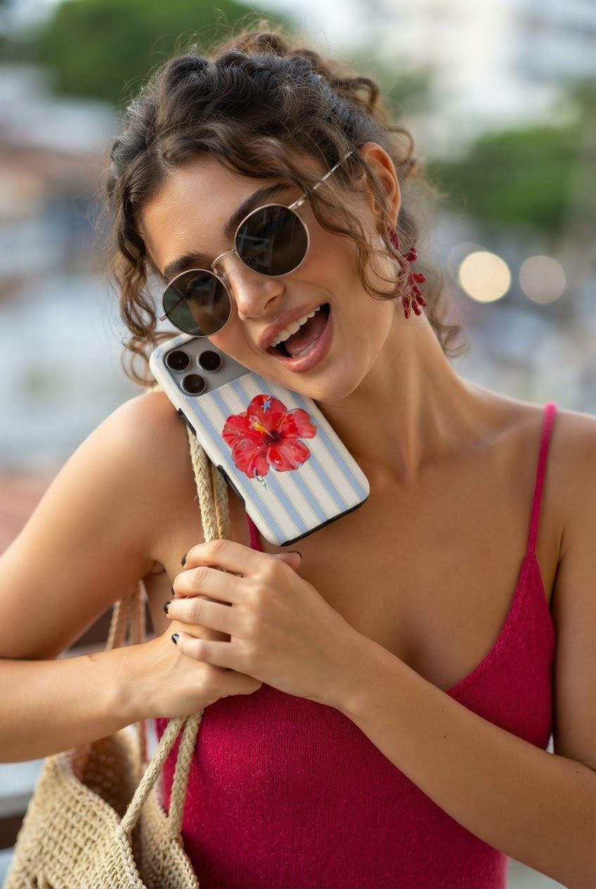 Sky Hibiscus Coastal Tough Phone Case