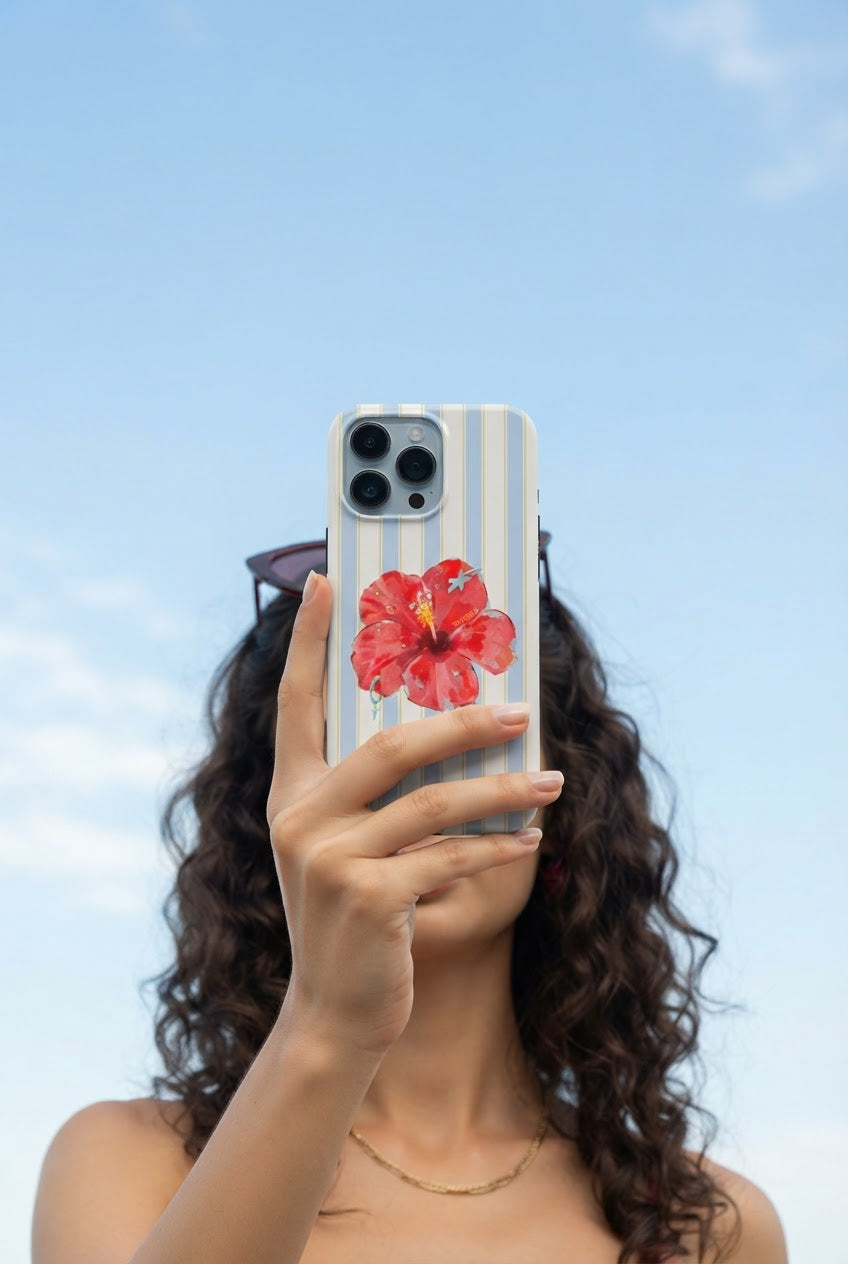 Sky Hibiscus Coastal Tough Phone Case