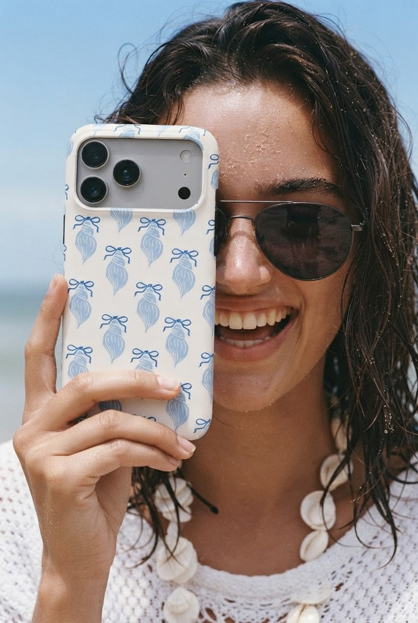Snail Coastal Pattern Tough Phone Case