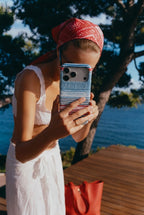 Textile Red Blue Stripes Tough Phone Case