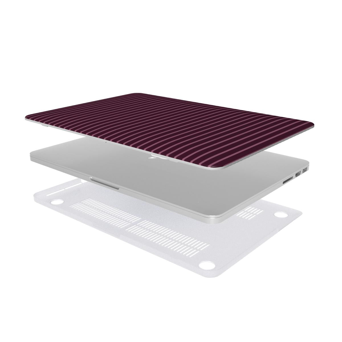 Mamtom Purple Stripes MacBook Case, 3D product render