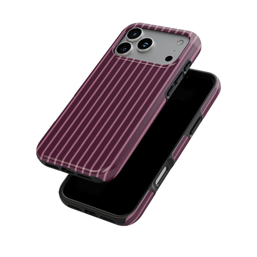 Mamtom Purple Stripes phone case — front and back