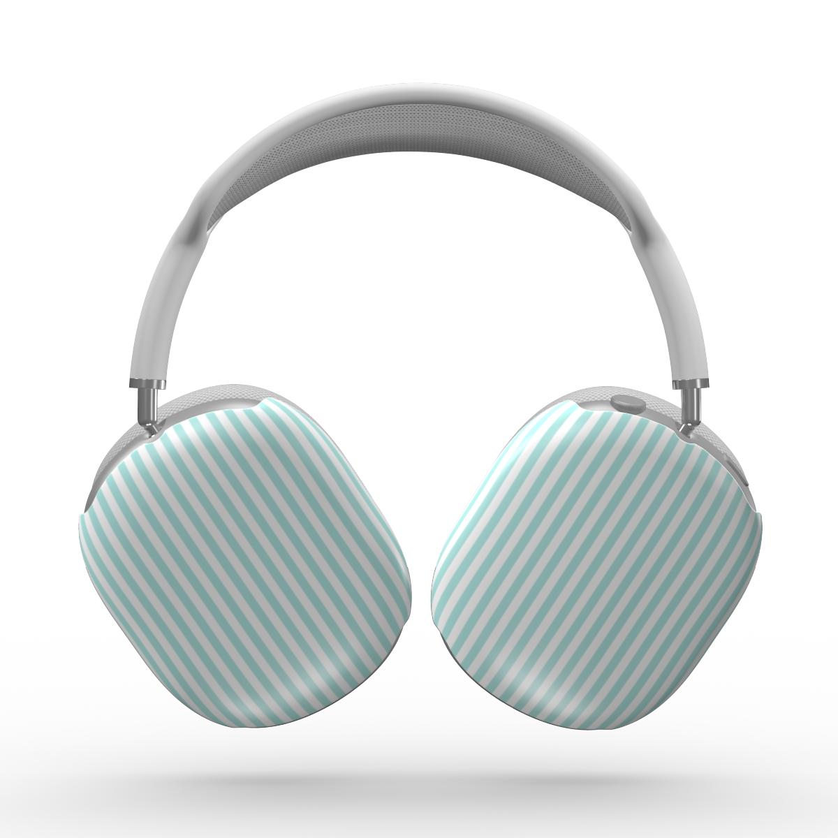 Mint Green Stripes Apple AirPods Max Tough Case, 3D product render