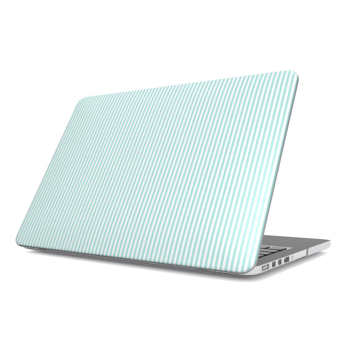 Mint Green Stripes MacBook Case, 3D product render