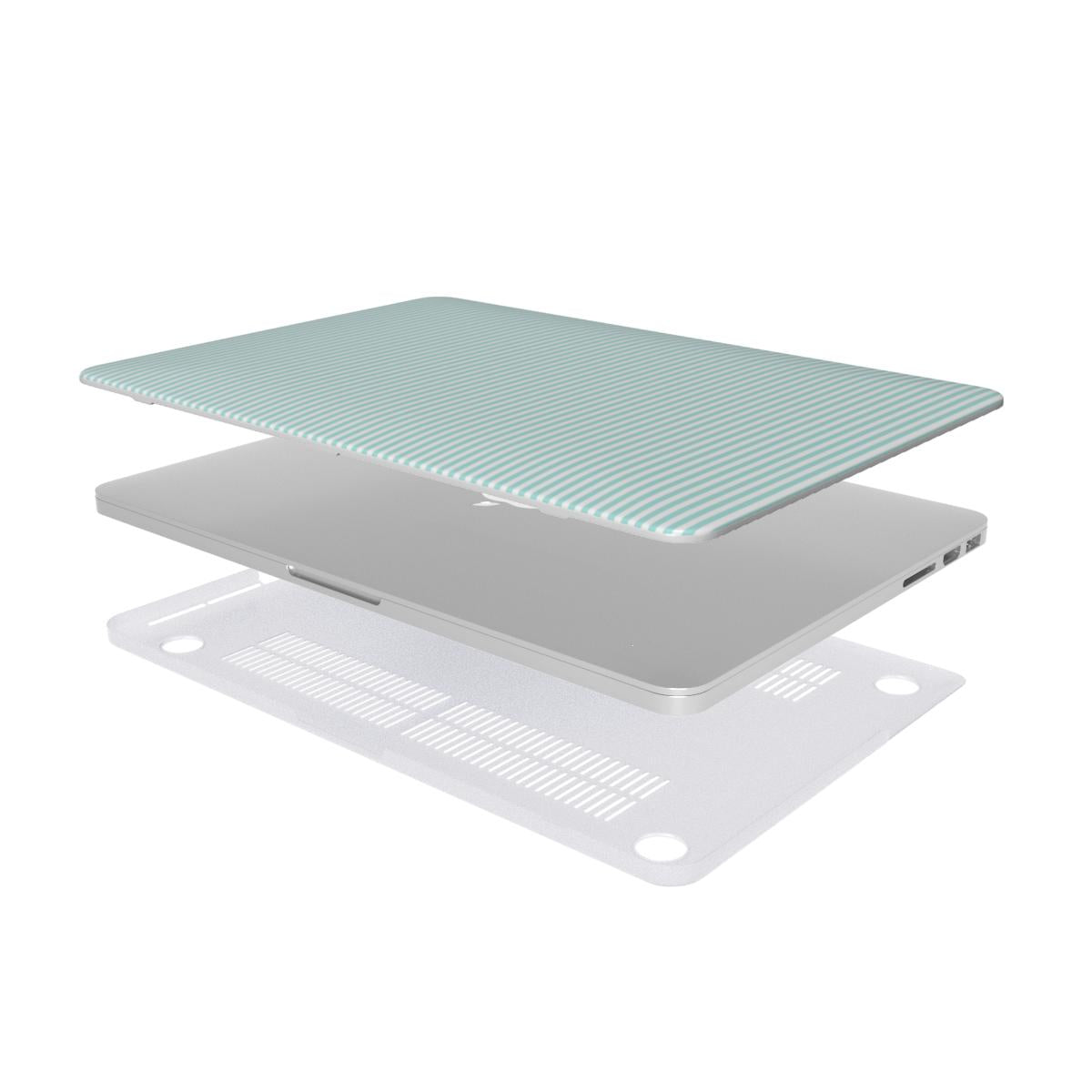 Mint Green Stripes MacBook Case, 3D product render