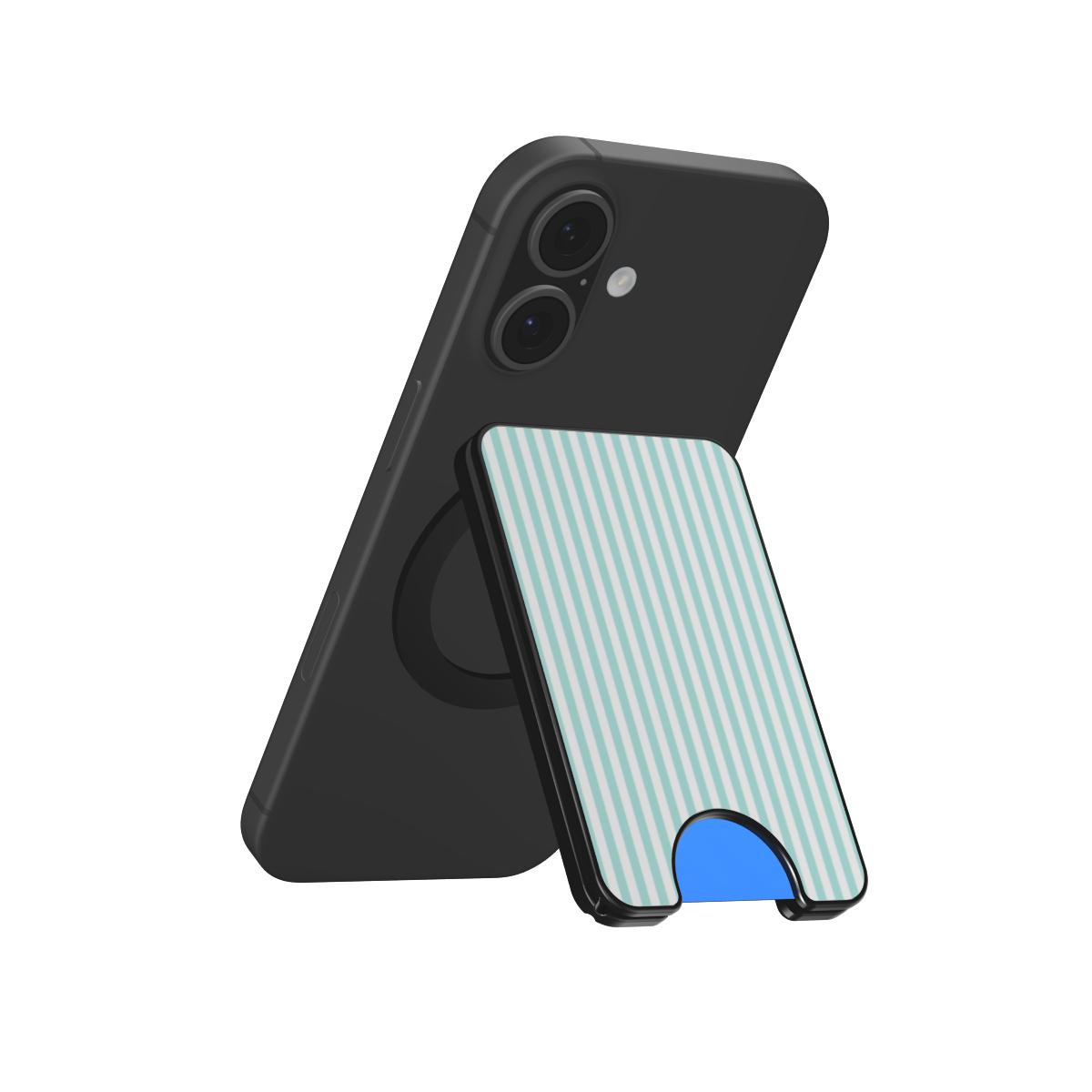 Mint Green Stripes Magnetic Wallet, 3D product render