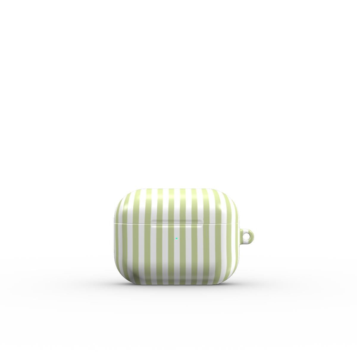 Pastel Lemon Stripes Apple AirPods Tough Case, 3D product render
