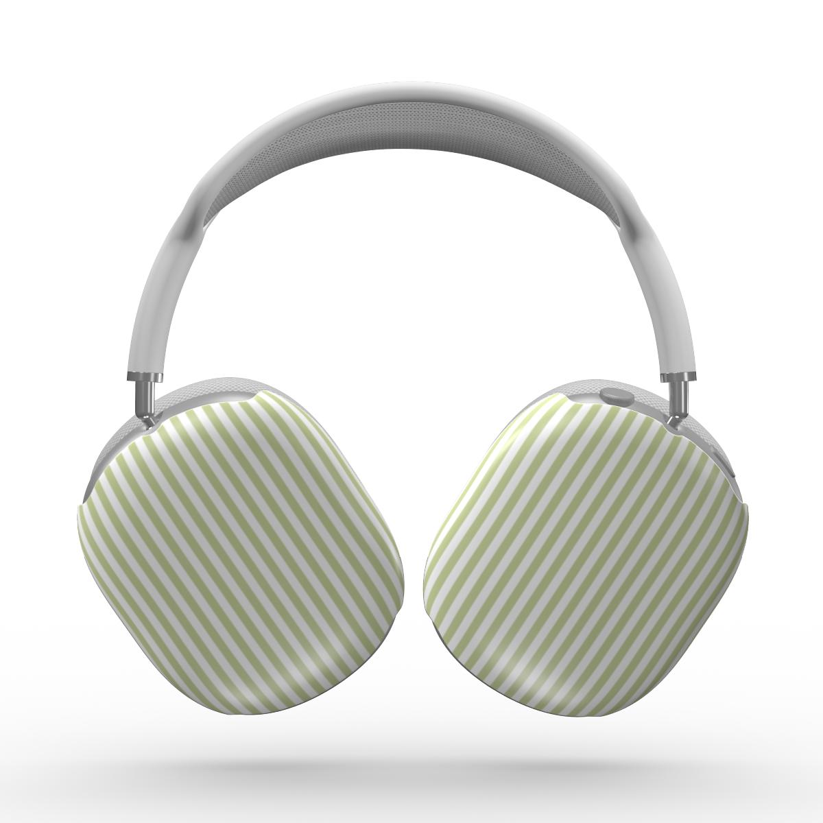 Pastel Lemon Stripes Apple AirPods Max Tough Case, 3D product render