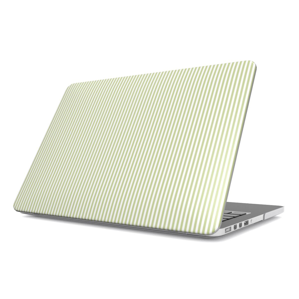 Pastel Lemon Stripes MacBook Case, 3D product render
