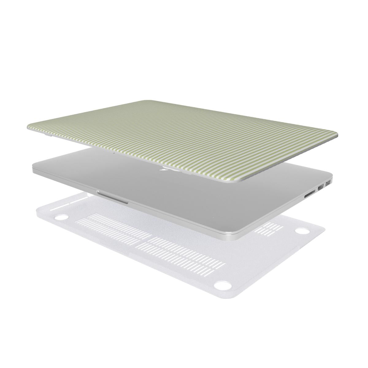 Pastel Lemon Stripes MacBook Case, 3D product render