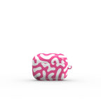 Pink Abstract Doodle Apple AirPods Tough Case, 3D product render
