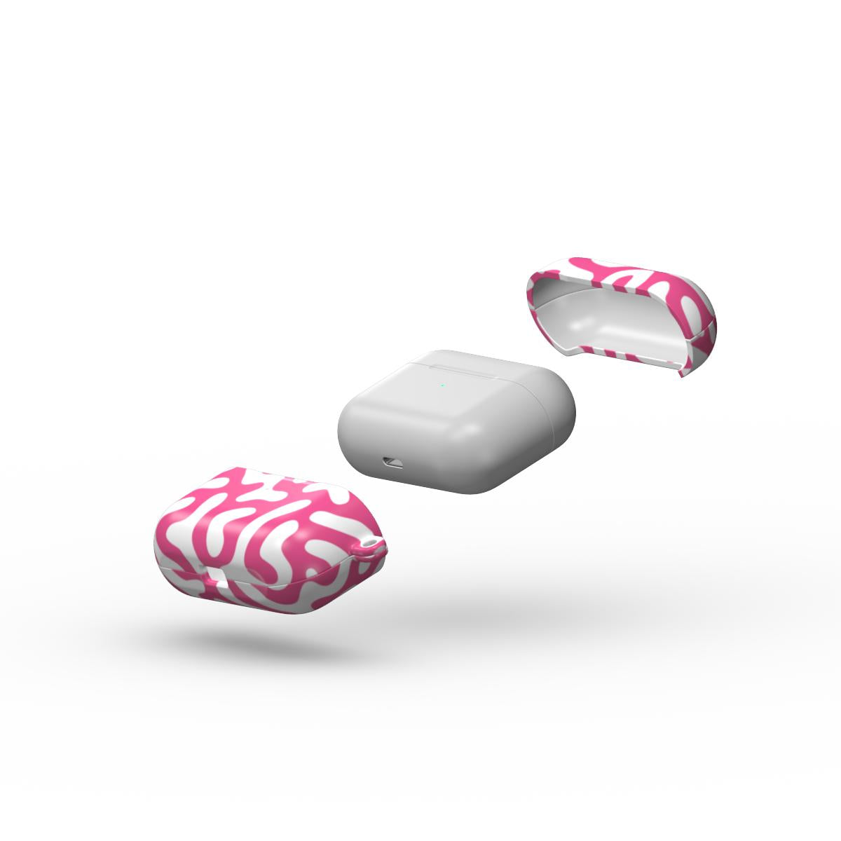 Pink Abstract Doodle Apple AirPods Tough Case, 3D product render
