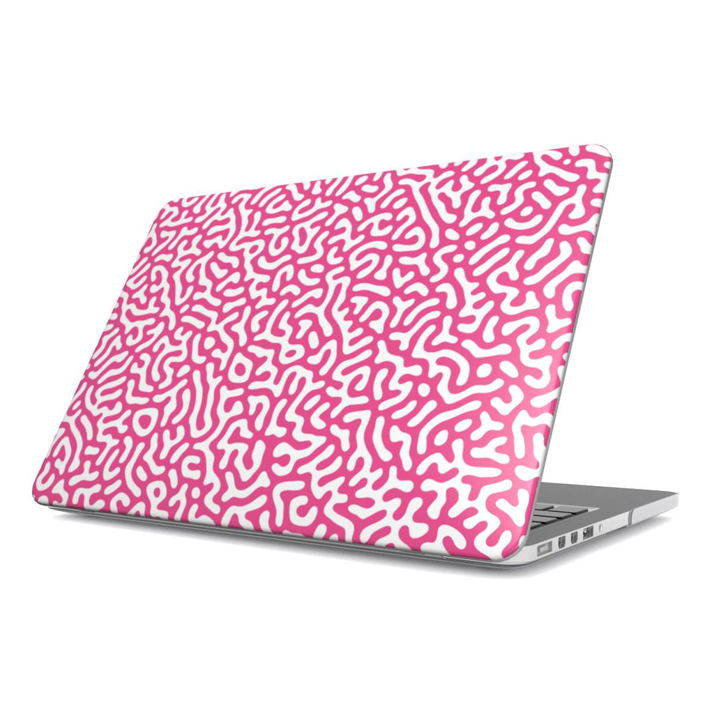 Pink Abstract Doodle MacBook Case, 3D product render