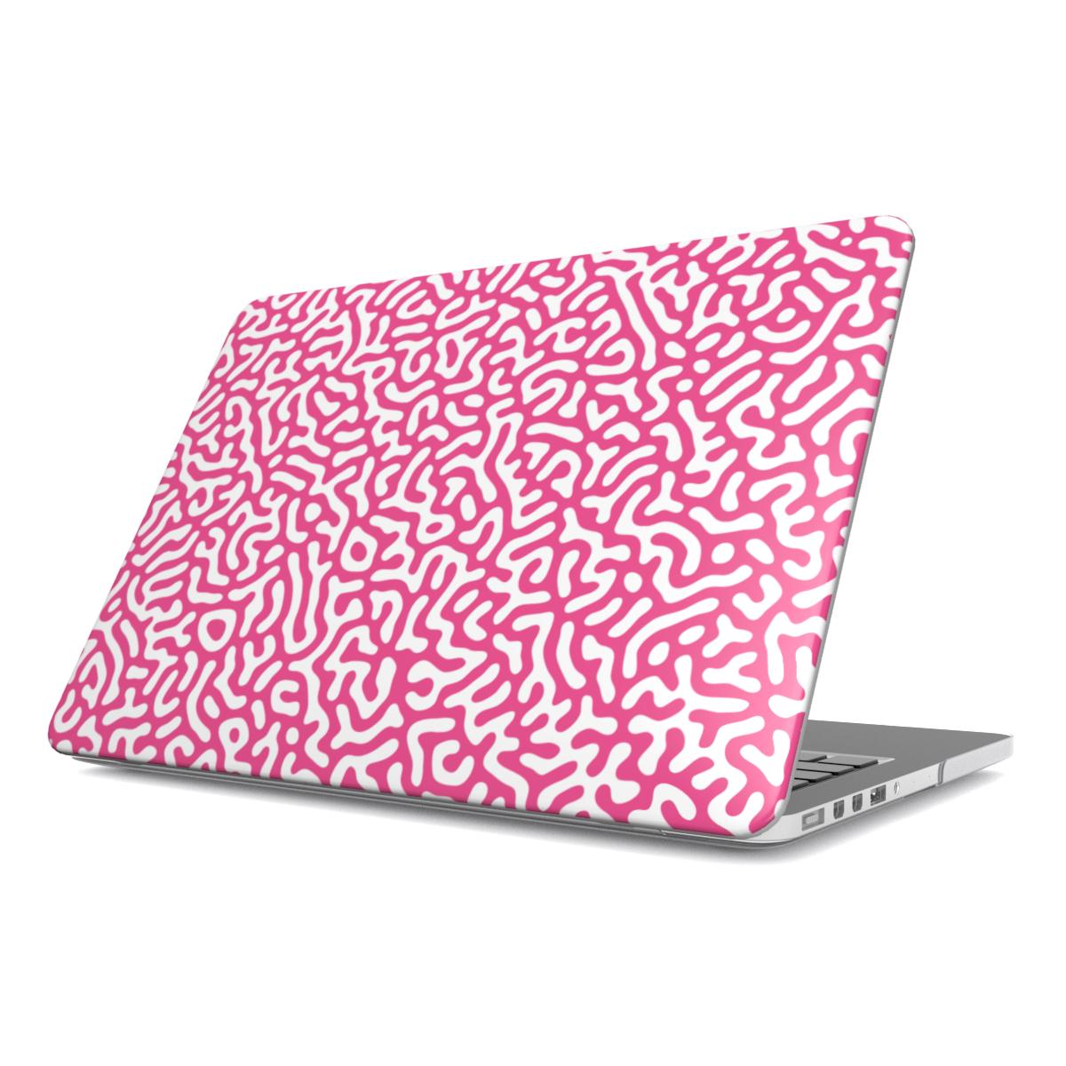 Pink Abstract Doodle MacBook Case, 3D product render